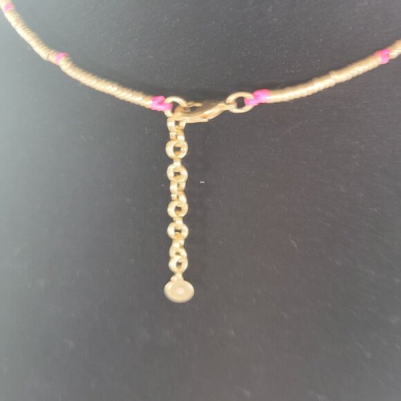 Stella & Dot Gold Tone Simple Modest Dainty Long Colorful Beaded Necklace - Picture 5 of 6